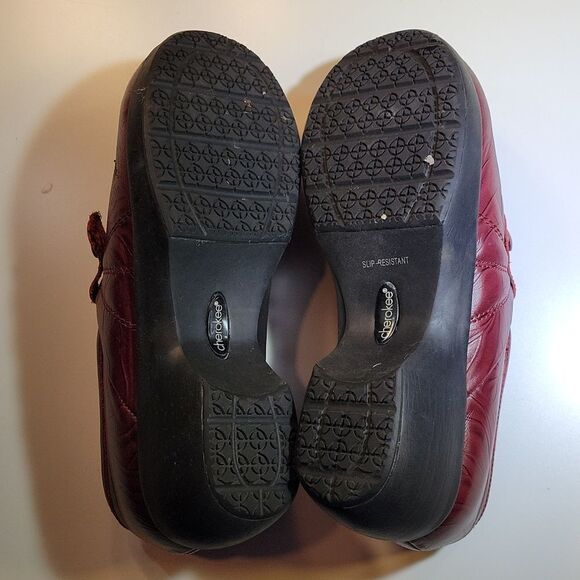 CHEROKEE ELEGANCE DRI-LEX BURGUNDY WOMEN"S CLOG STYLE SLIP RESISTANT ROUND TOE - Picture 11 of 14